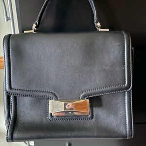 Kate Spade Black Leather Bag with Silver Hardware